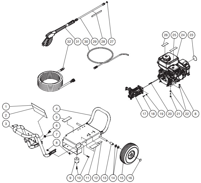 MITM GC-3000-0MMB pressure washer parts and manual